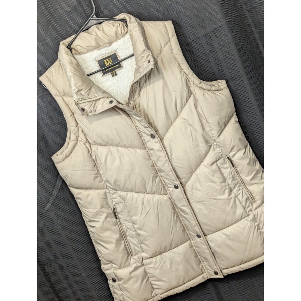 WEATHERPROOF! BEIGE/TAN QUILTED NYLON PUFFER VEST, JACKET! SZ XL